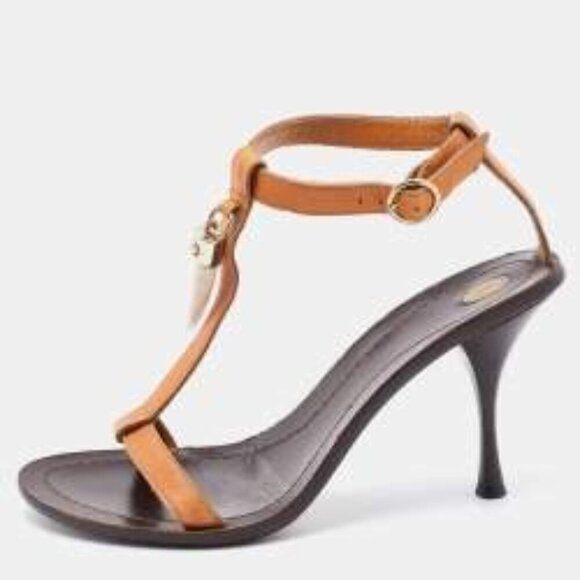 Saint Laurent Shoes - Yves Saint Laurent Rive Gauche Brown Leather T Strap size 39 (9)